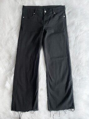 black wide leg baggy low rise jeans size M